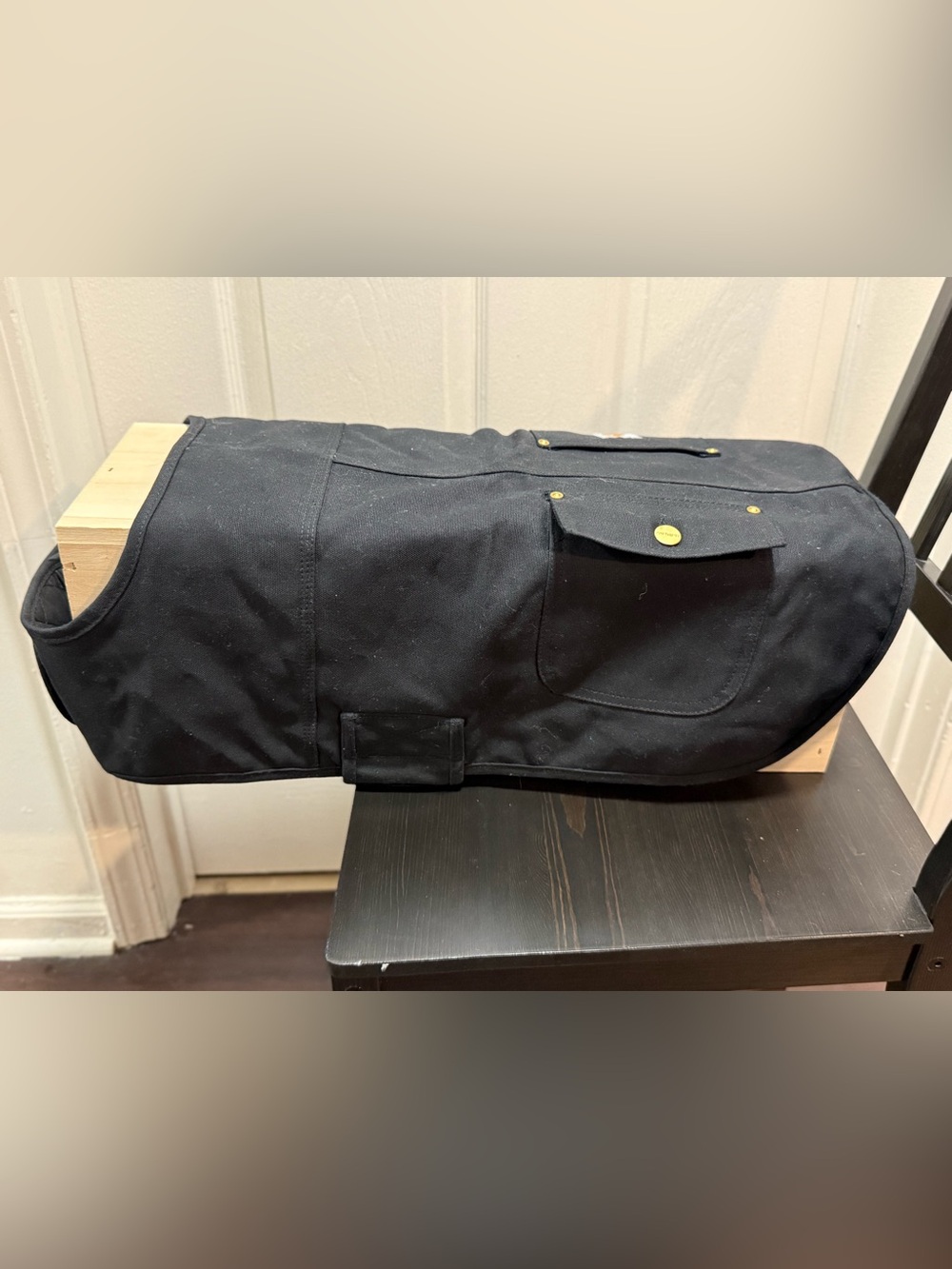 Carhartt Black Canvas Dog Jacket with Exterior Pocket size L - Picture 2 of 7